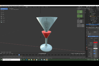 Simple scale of entire fluid mesh gives incorrect fill of cocktail glass